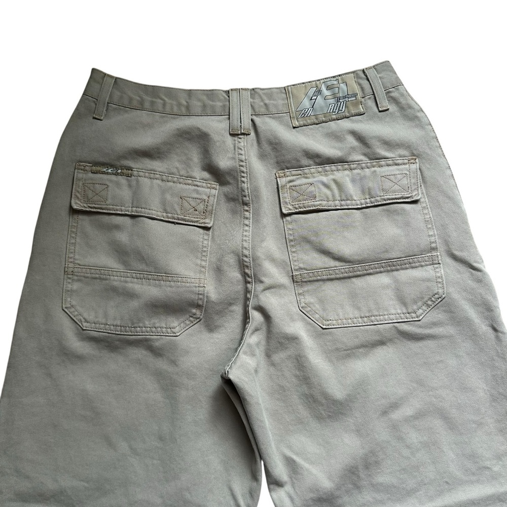 Vintage Y2K Life Energy Intelligence Cargo Pants Wide Leg Baggy Khaki Tan Skate - Picture 4 of 9